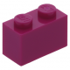 LEGO kocka 1x2, bíborvörös (3004)